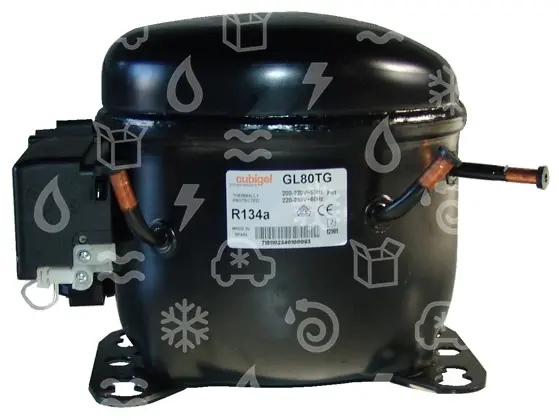 kompresor Cubigel / Huayi GL80TG, HMBP - R134a, 200 - 230V, 50Hz/6, náhrada GE80TG